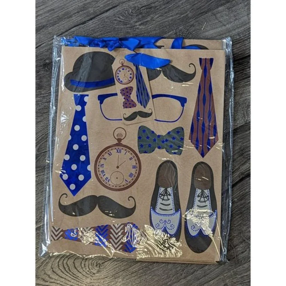Retro Gift Bags -- Father's Day - Dad's Birthday - Boy Baby Shower - Nos…